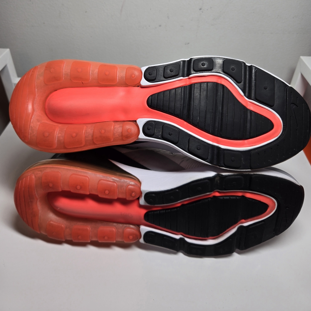 Nike Air Max 270 Women’s Sneakers — White, Gray, Black, Orange Accents - Picture 7 of 13